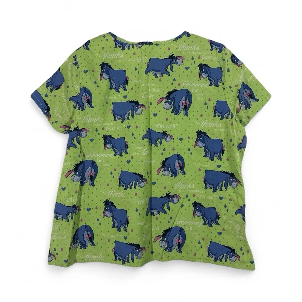 Disney Winnie The Pooh EEYORE Medical Scrub Top Women's‎ Size 2X